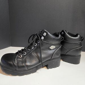 Harley-Davidson Women's Black Leather Ankle Boots
